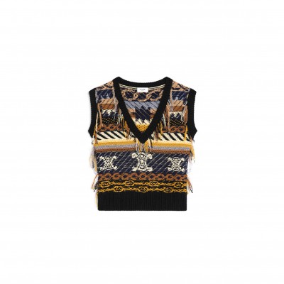 CELINE TOP IN JACQUARD CASHMERE RY0LU0V65.19BD